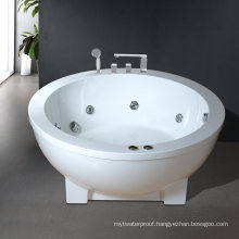 Modern Free Standing with Water Jets Japanese Round Soaking Tub